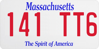 MA license plate 141TT6