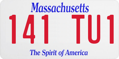 MA license plate 141TU1