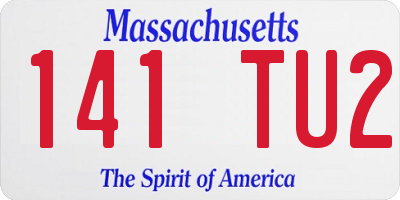 MA license plate 141TU2