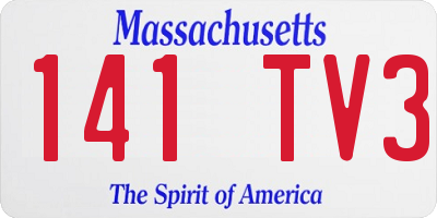 MA license plate 141TV3