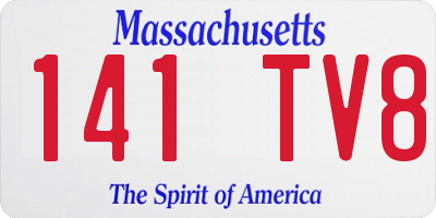 MA license plate 141TV8