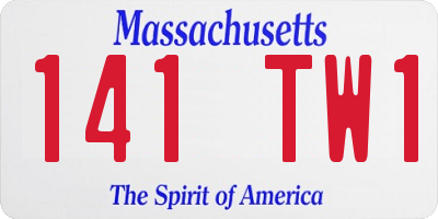 MA license plate 141TW1