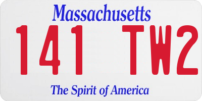 MA license plate 141TW2
