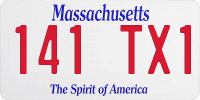 MA license plate 141TX1