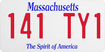 MA license plate 141TY1