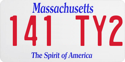 MA license plate 141TY2