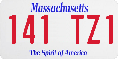 MA license plate 141TZ1