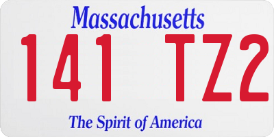 MA license plate 141TZ2
