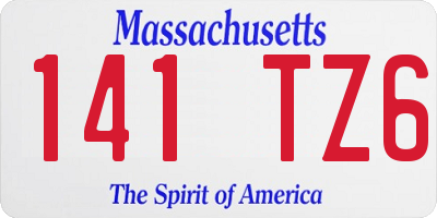 MA license plate 141TZ6