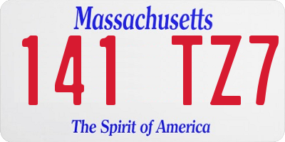 MA license plate 141TZ7