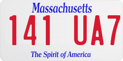 MA license plate 141UA7
