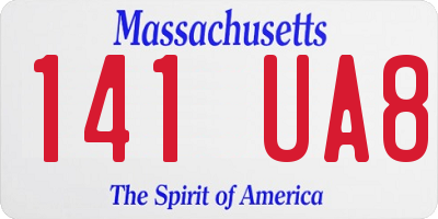 MA license plate 141UA8
