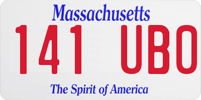 MA license plate 141UB0