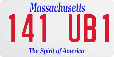 MA license plate 141UB1