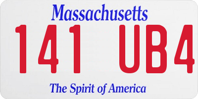 MA license plate 141UB4