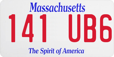MA license plate 141UB6