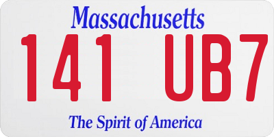 MA license plate 141UB7