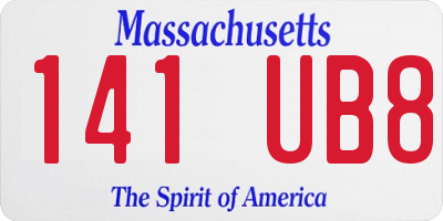 MA license plate 141UB8