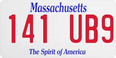 MA license plate 141UB9