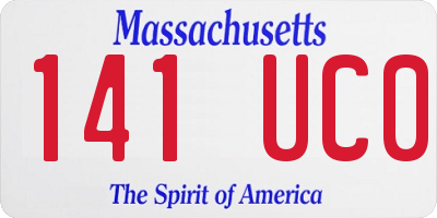 MA license plate 141UC0