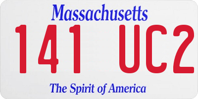 MA license plate 141UC2