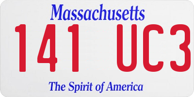 MA license plate 141UC3
