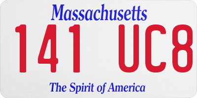 MA license plate 141UC8
