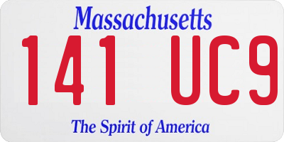 MA license plate 141UC9