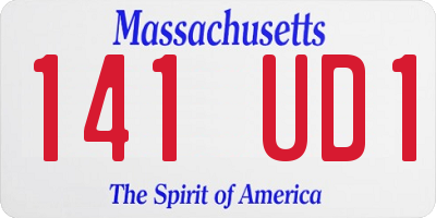 MA license plate 141UD1