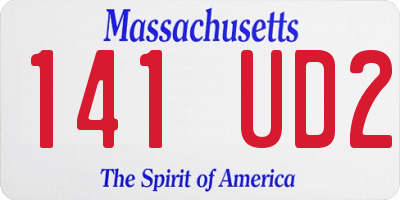 MA license plate 141UD2