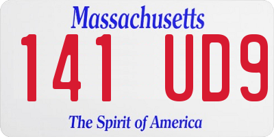 MA license plate 141UD9