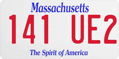 MA license plate 141UE2