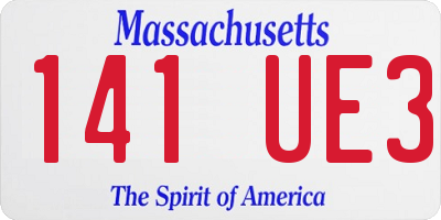 MA license plate 141UE3