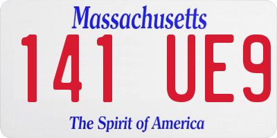 MA license plate 141UE9