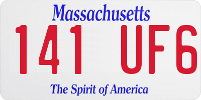 MA license plate 141UF6