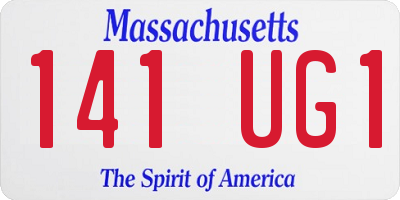 MA license plate 141UG1