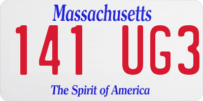 MA license plate 141UG3