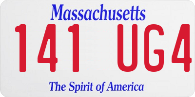 MA license plate 141UG4