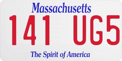 MA license plate 141UG5