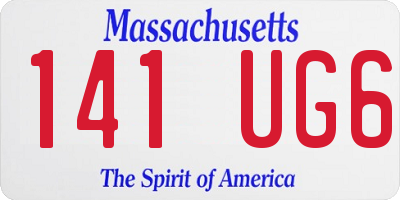 MA license plate 141UG6