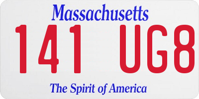MA license plate 141UG8