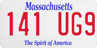 MA license plate 141UG9