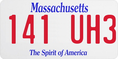 MA license plate 141UH3