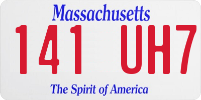 MA license plate 141UH7
