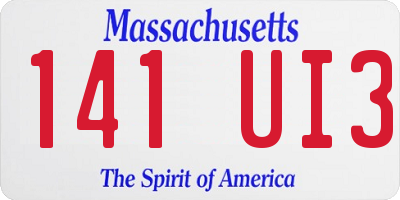 MA license plate 141UI3