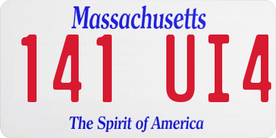 MA license plate 141UI4