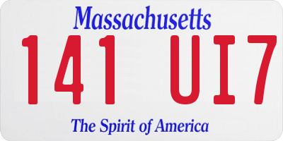 MA license plate 141UI7