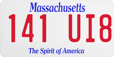 MA license plate 141UI8