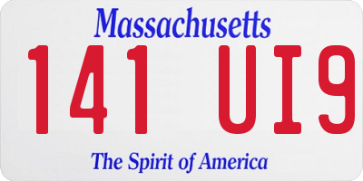 MA license plate 141UI9