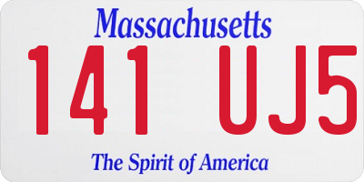 MA license plate 141UJ5